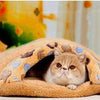 Half Covered Cat Bed Sleeping Bag - Plush Warm Pet Cat Dog Bed House Cushion